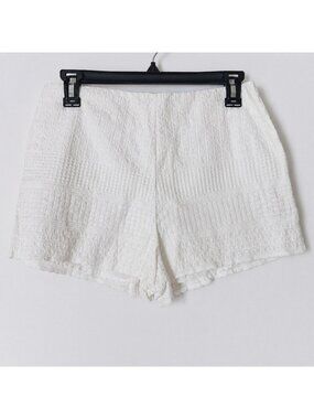 Free People Women White Embroidered Pull-On Shorts Size S